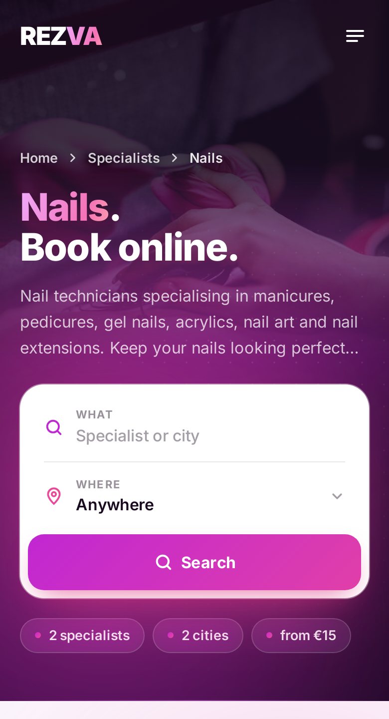 REZVA on a phone: searching for a specialist